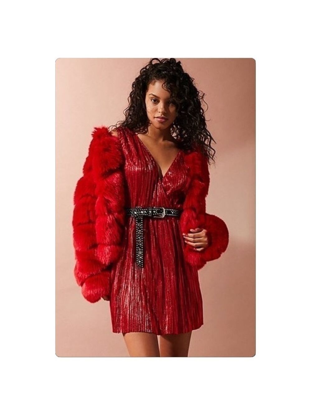 Urban Outfitters Oh My Love shimmering Metallic formal dress